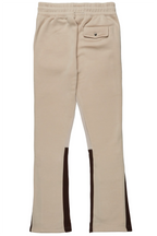 Joncarlo Taupe Stacked Flare Track Pant
