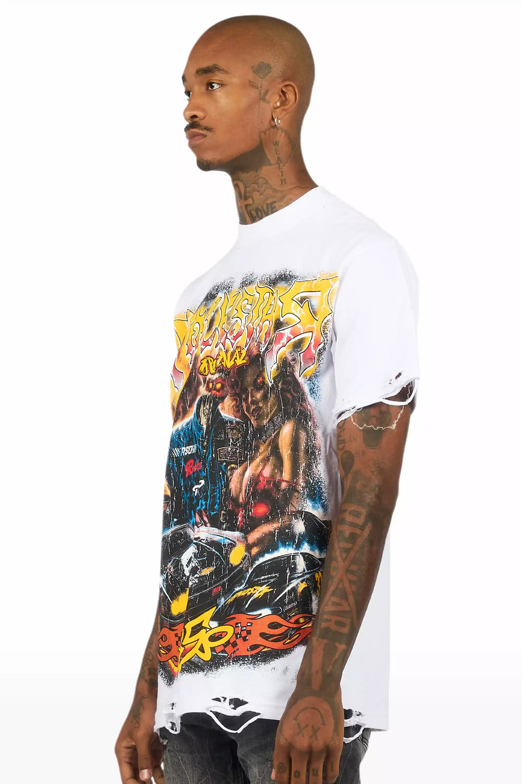 Daxton White/Multi Oversized Graphic T-Shirt