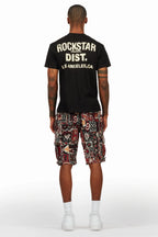 Lake Black/Beige T-Shirt/Tapestry Short Set