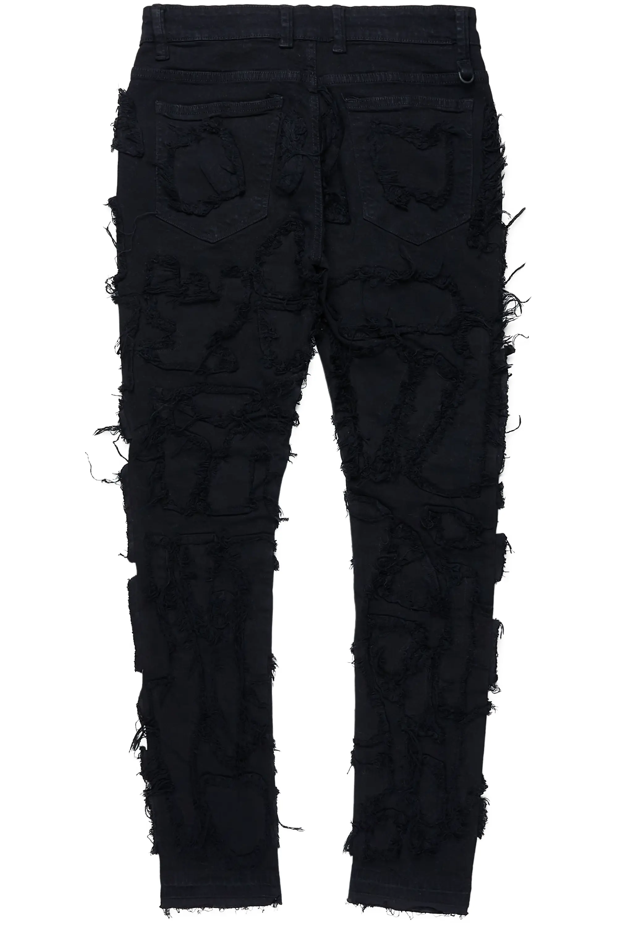 Hakim Jet Black Patchwork Skinny Fit Jean