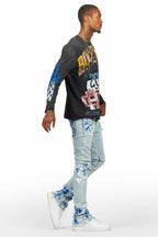 Kodak Blue Painter Stacked Flare Jean