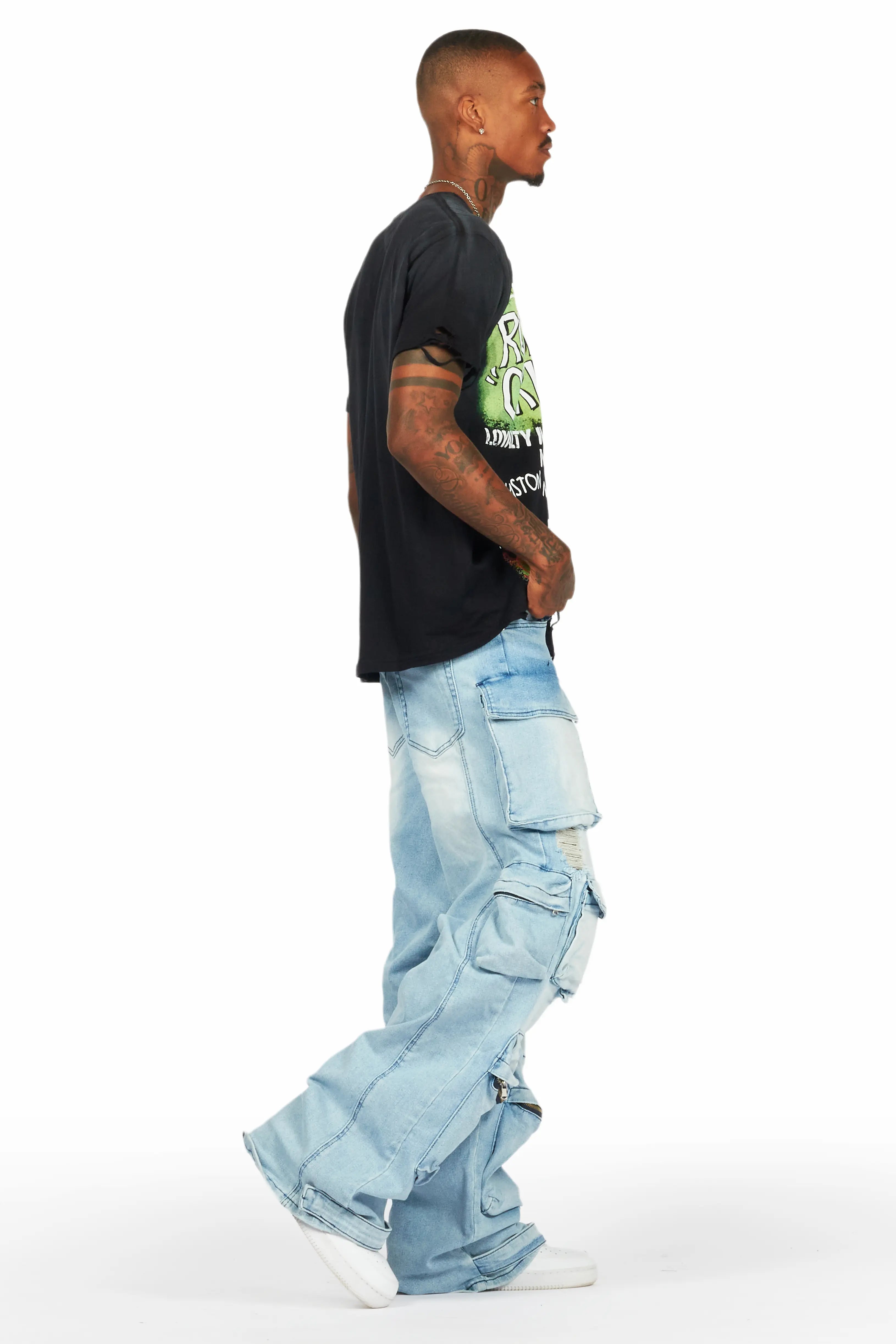 Beno Black Oversized Graphic T-Shirt