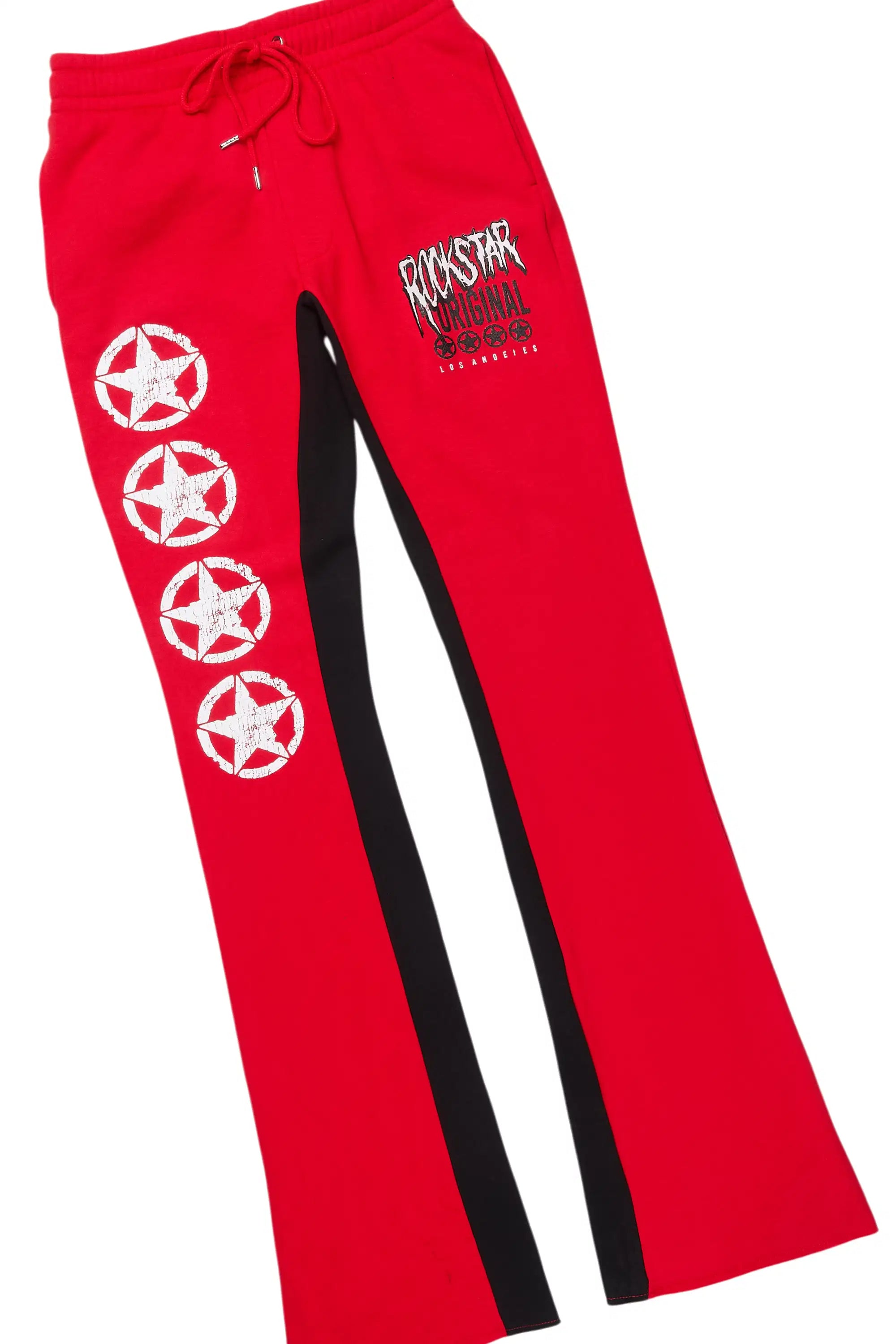 Wizzurd Red/Black Hoodie/Baggy Stacked Track Set