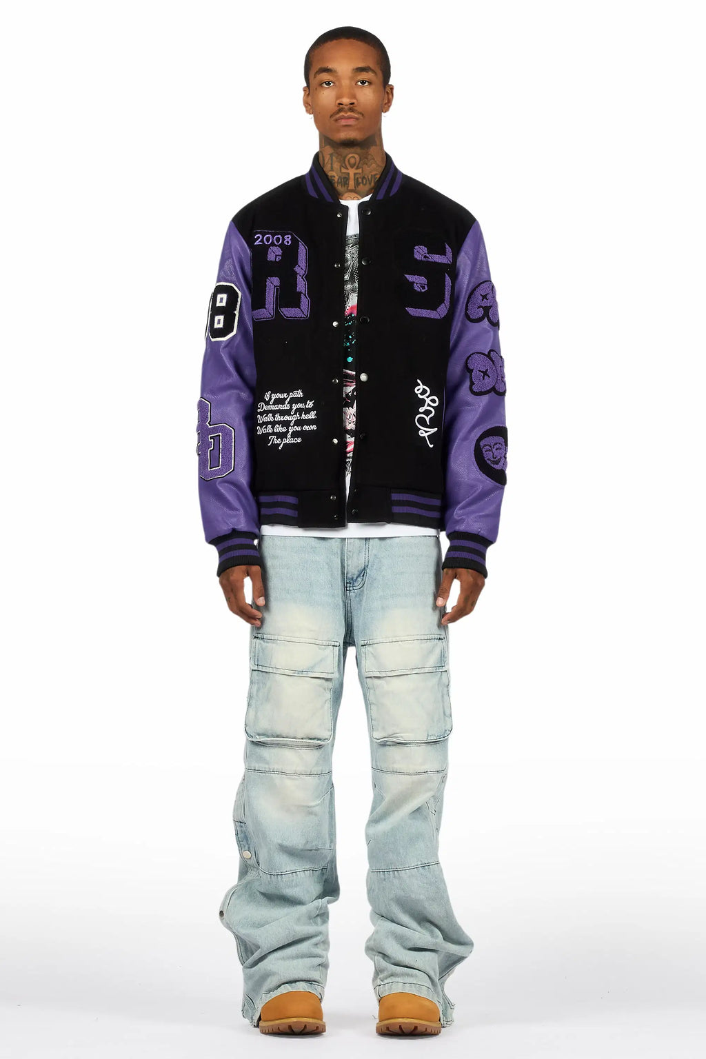Leslaw Purple/Black Varsity Jacket
