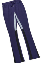 Basic Navy Hoodie/Stacked Flare Track Set