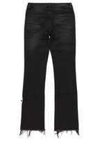 Boys Savage Black/Red Patchwork Stacked Flare Jean