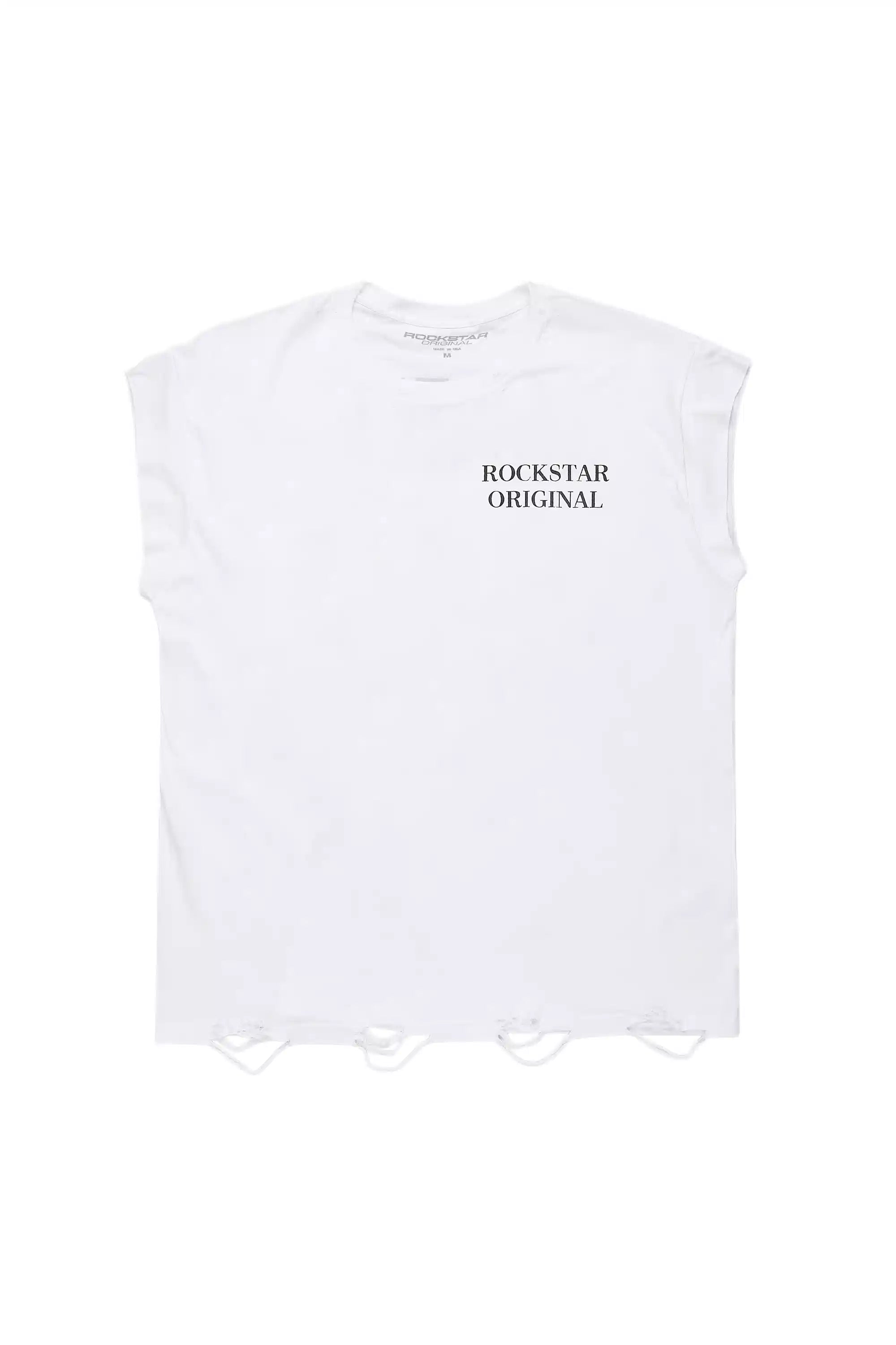 Drako White Graphic Muscle T-Shirt