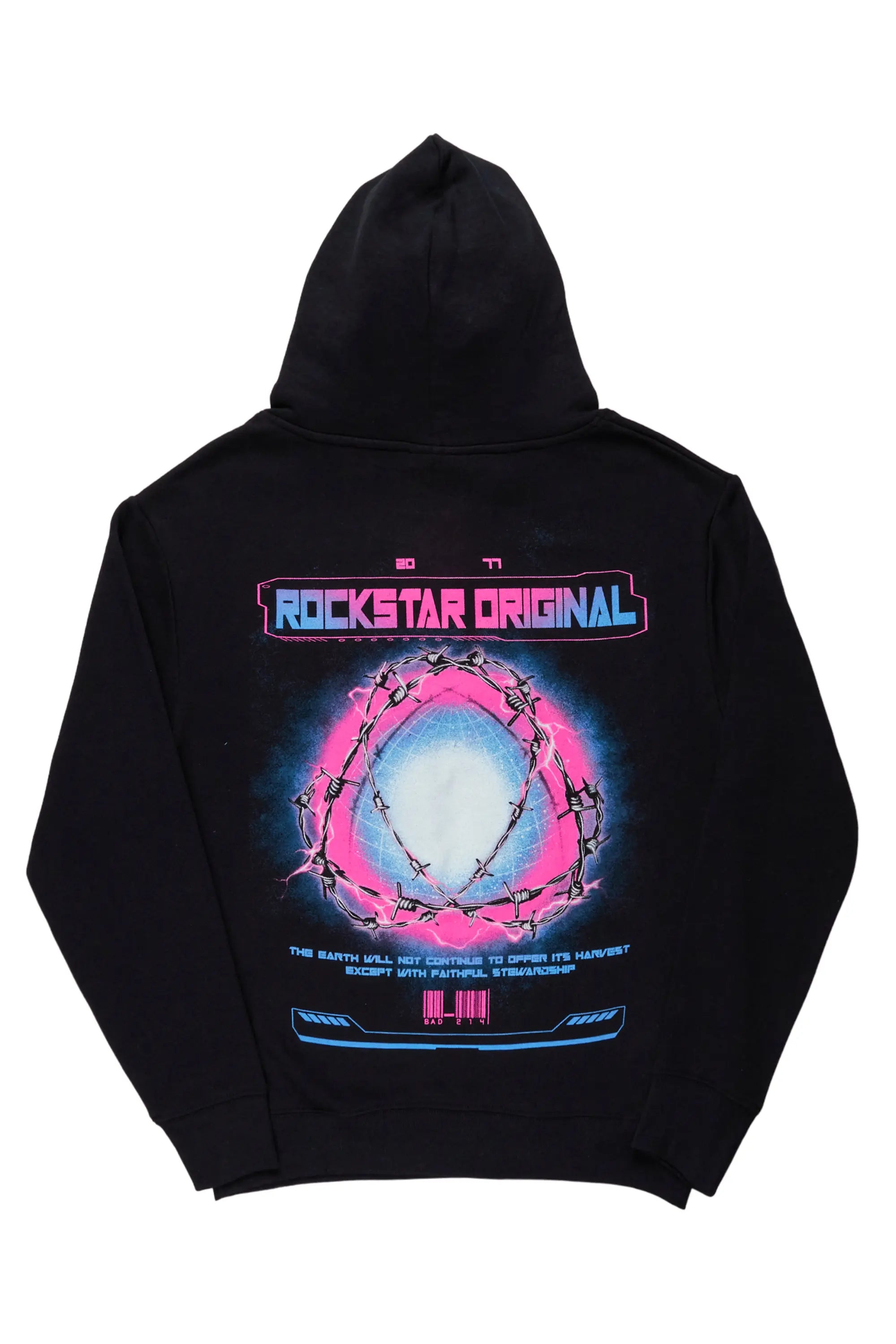 Digital Black Graphic Hoodie