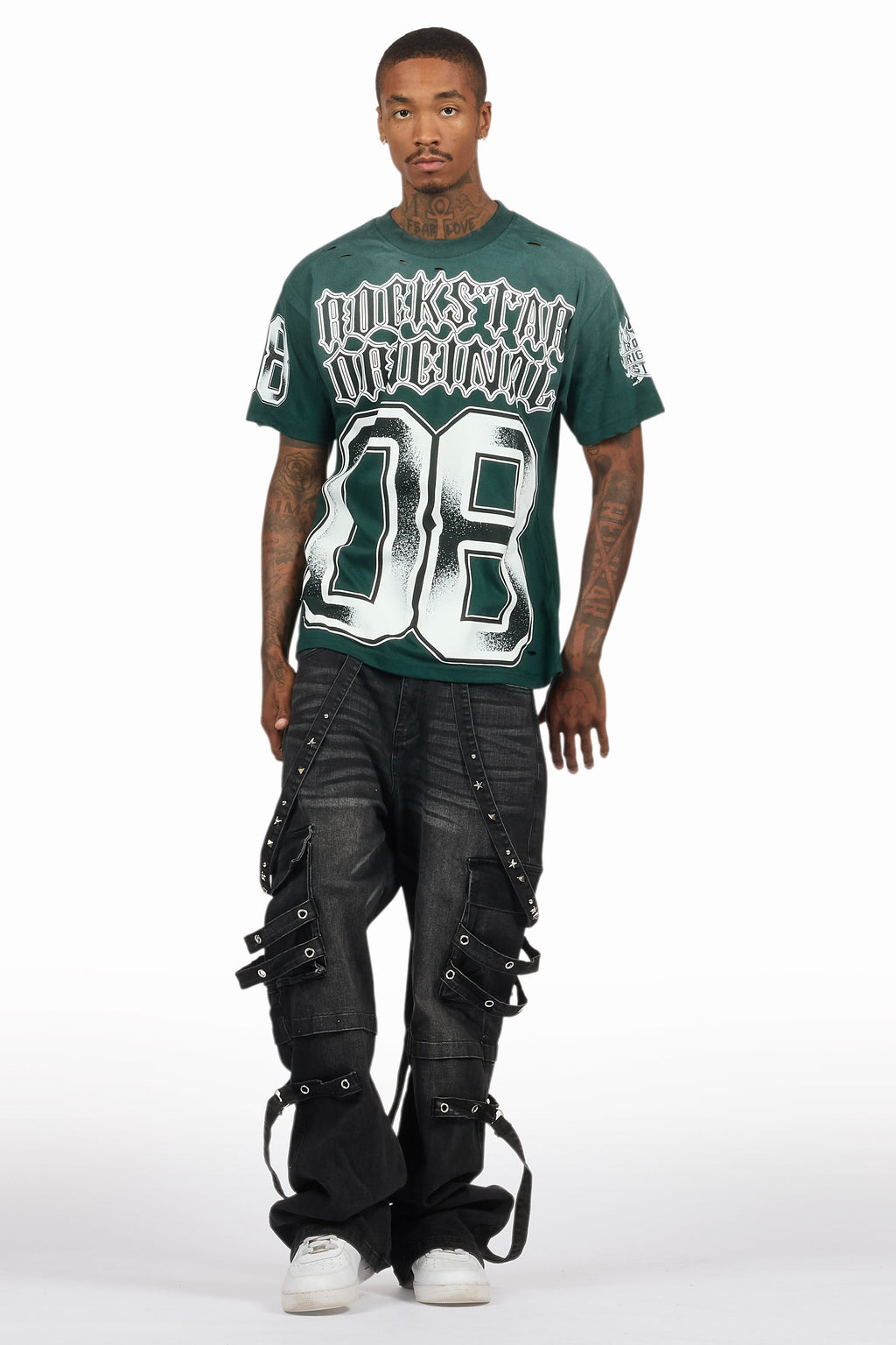 Nealon Black Baggy Cargo Fit Jean