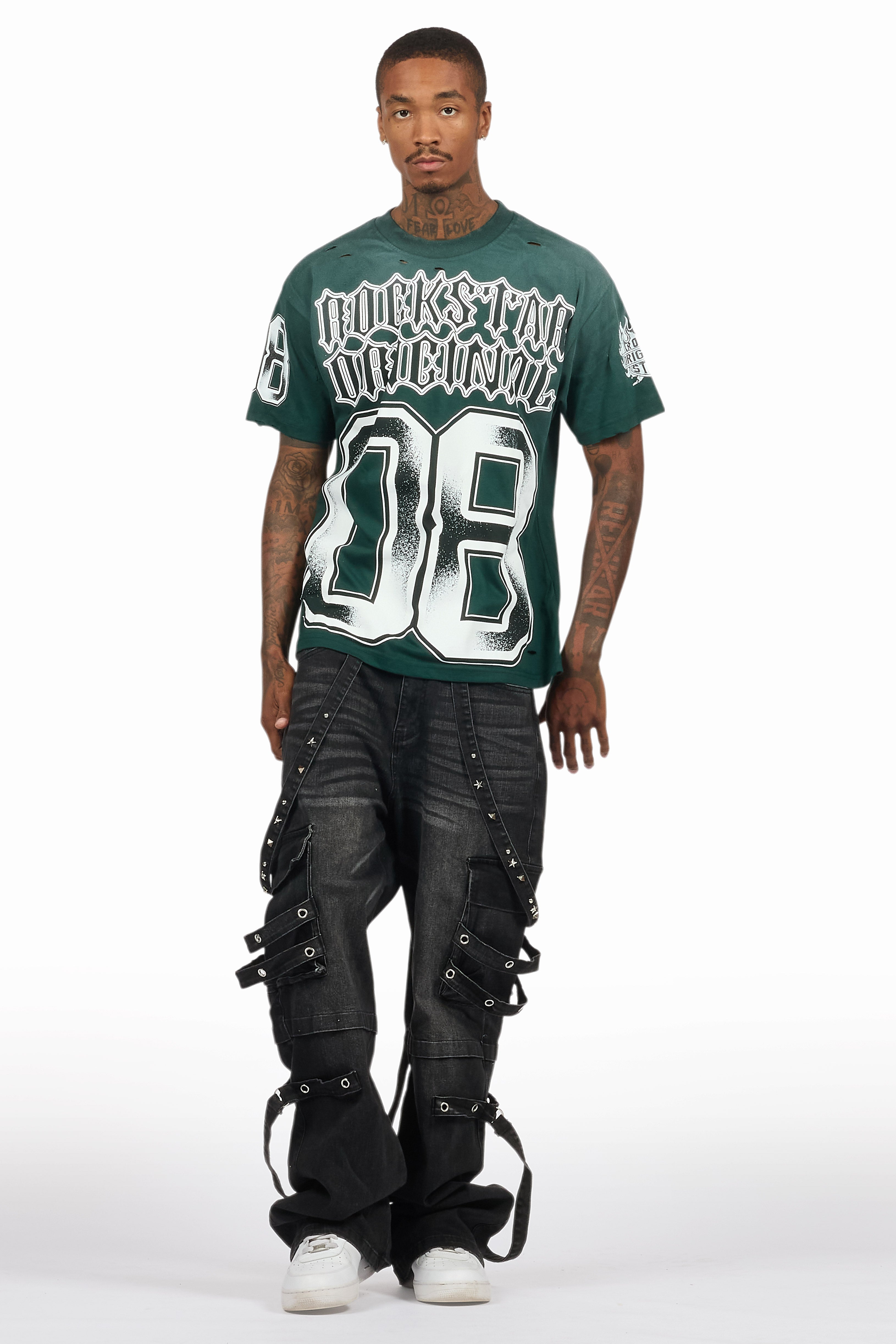 Nealon Black Baggy Cargo Fit Jean