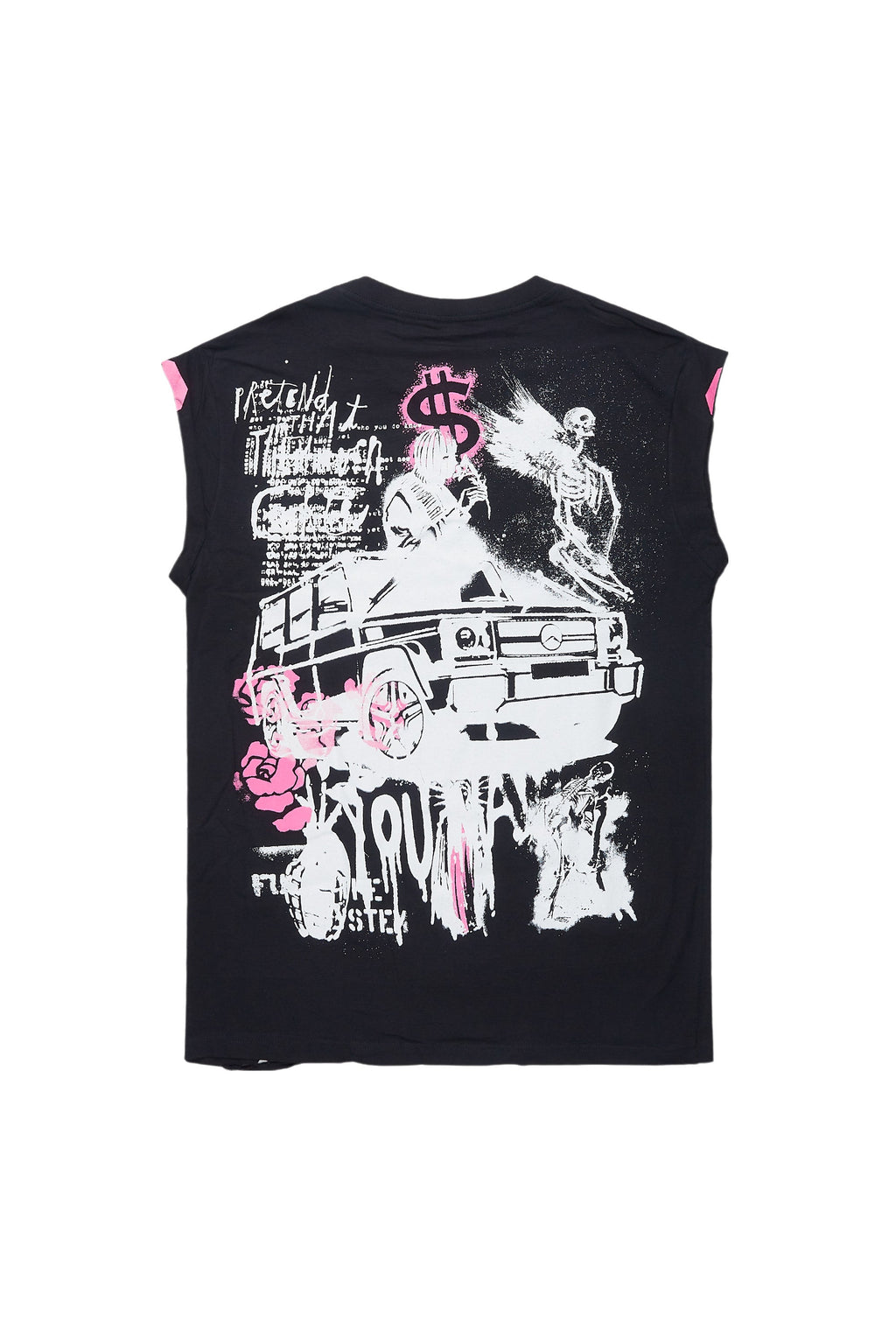 Grill Black/Pink Graphic Muscle T-Shirt