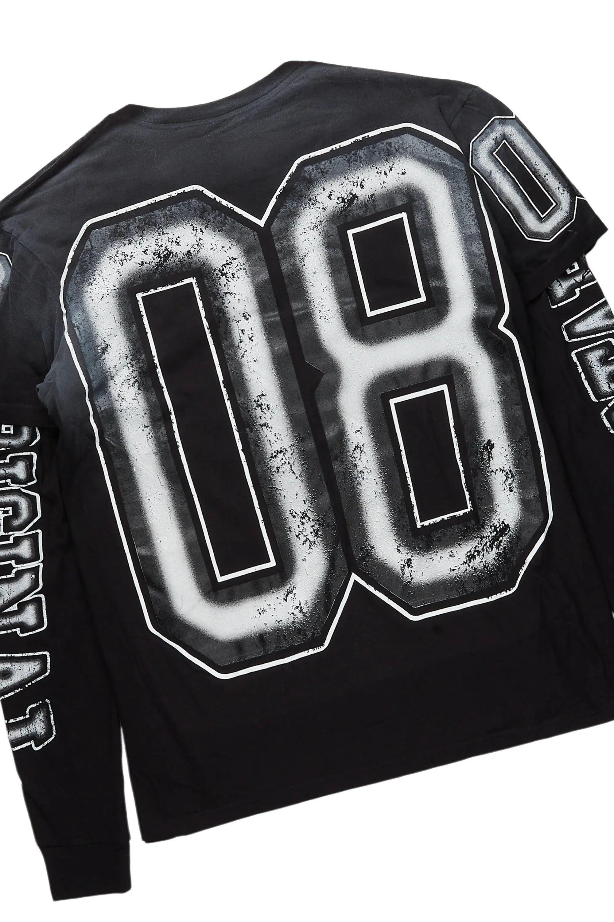 Fields Black/Grey Double Layer T-Shirt/Stacked Baggy Track Set