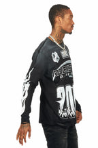 Amos Black/White Long Sleeve Graphic T-Shirt