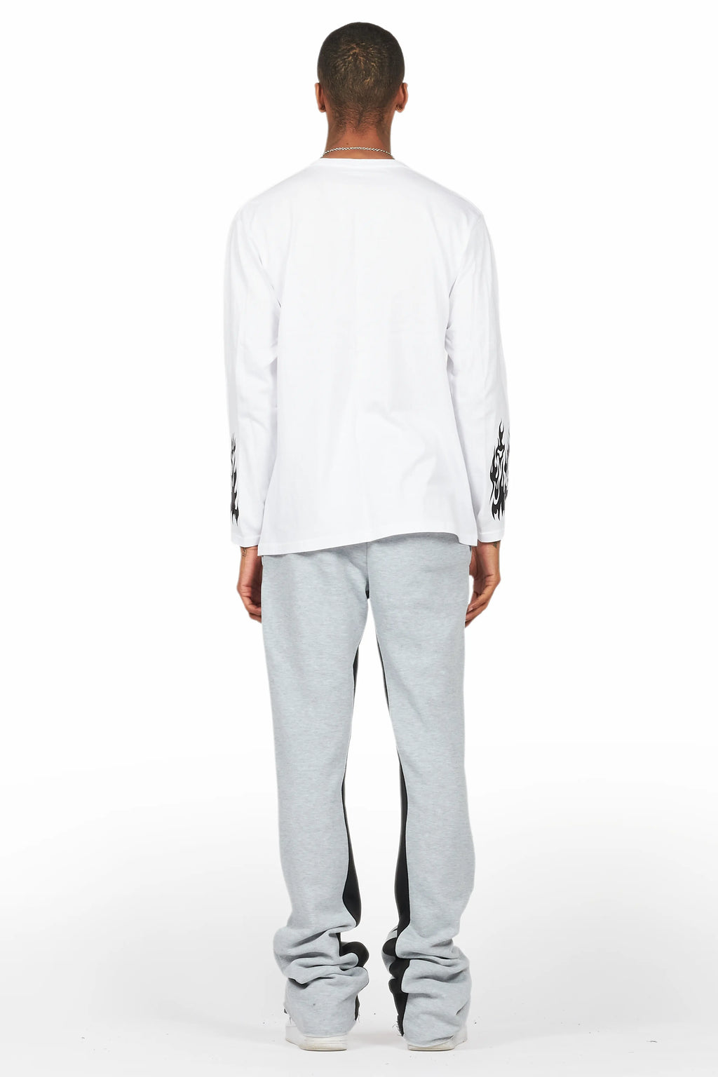 Bubble White/Grey Long Sleeve T-Shirt/Baggy Pant Set