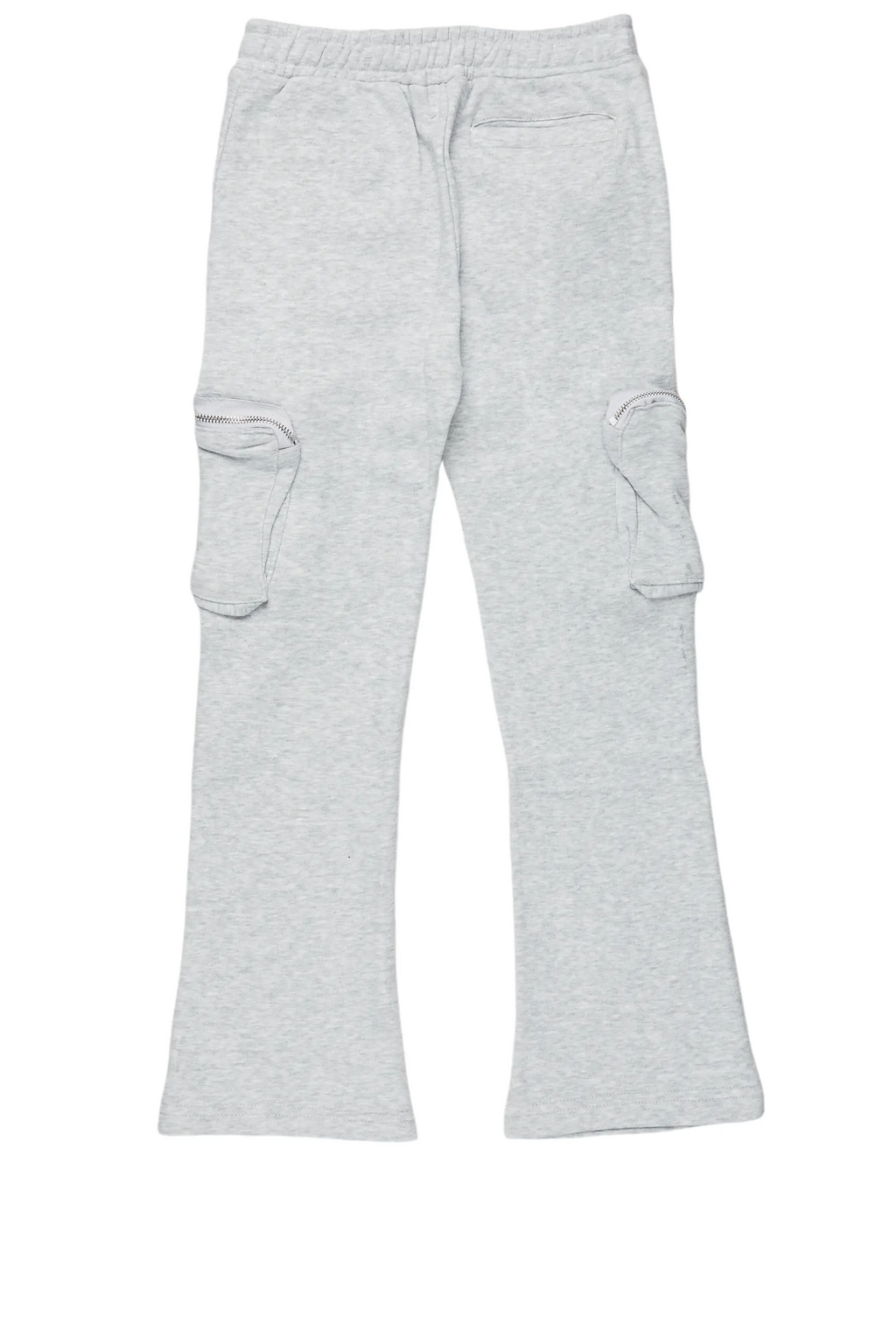 Boys Colin Heather Grey Stacked Flare Track Pants