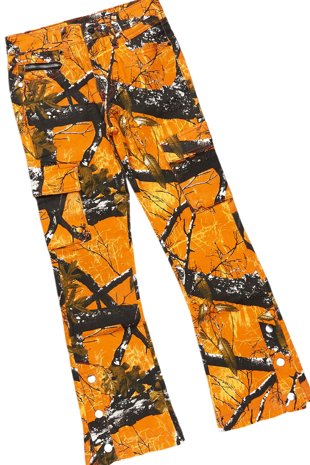 Boys Koen Orange Tree Camo T-Shirt/Stacked Flare Jean Set