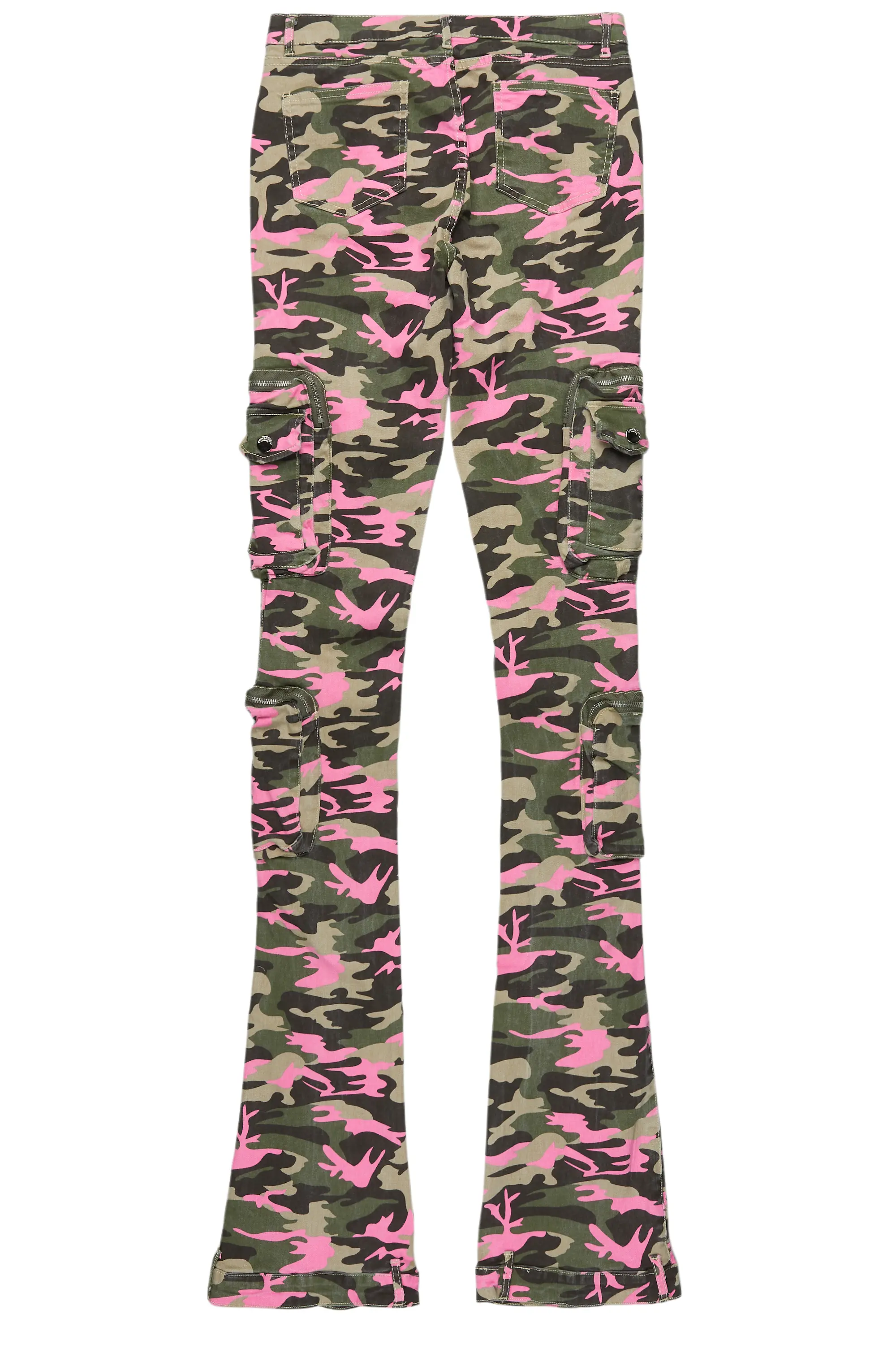 Alisson Green/Pink Camo Cargo Super Stacked Jean