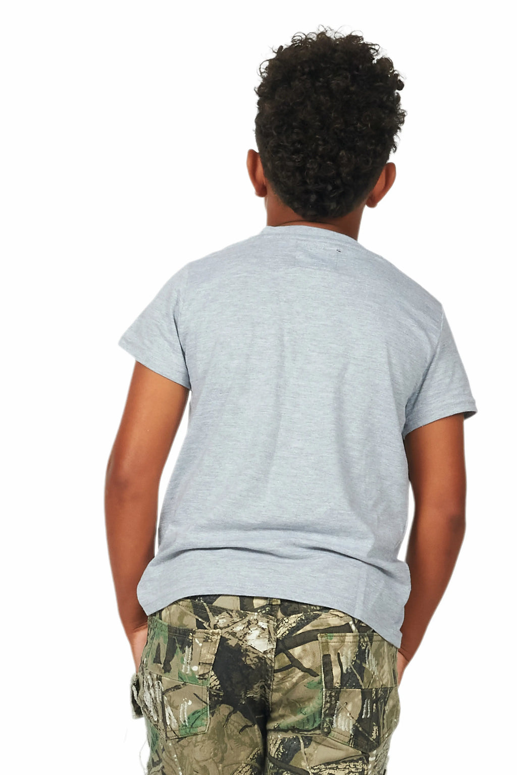 Boys Ezra Grey/Red Graphic T-Shirt