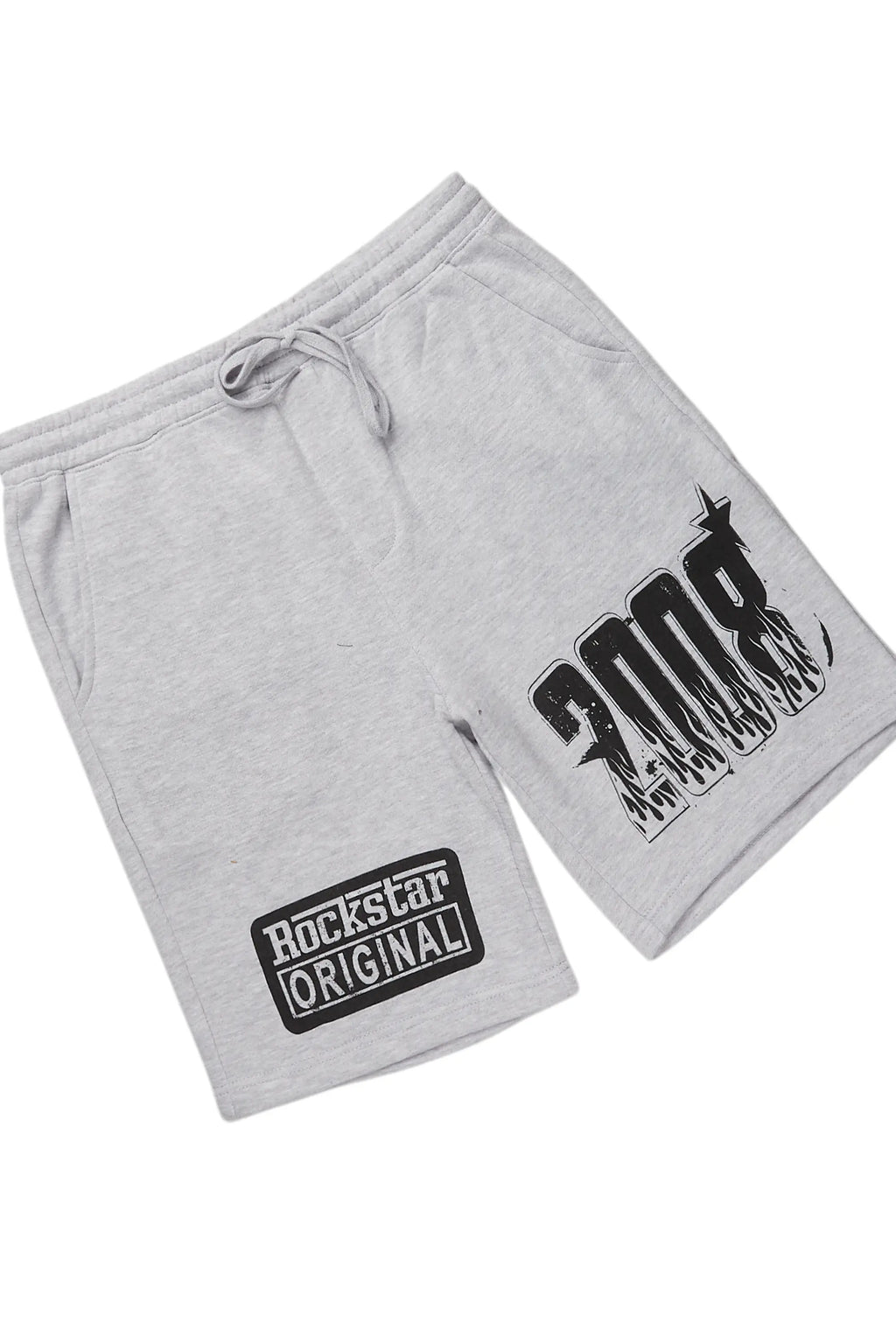 Amos White/Grey Graphic T-Shirt Short Set