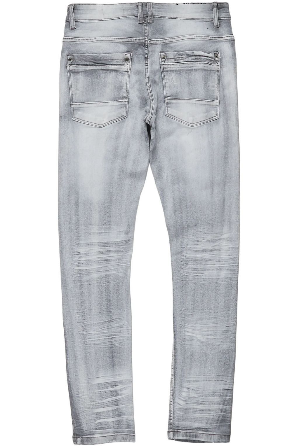 Gaines Light Grey Ripped Slim Straight Jean