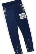 Aden White/Navy T-Shirt/Slim Fit Track Set