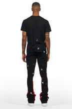 Scottie Black/Red T-Shirt/Stacked Flare Track Pant Set