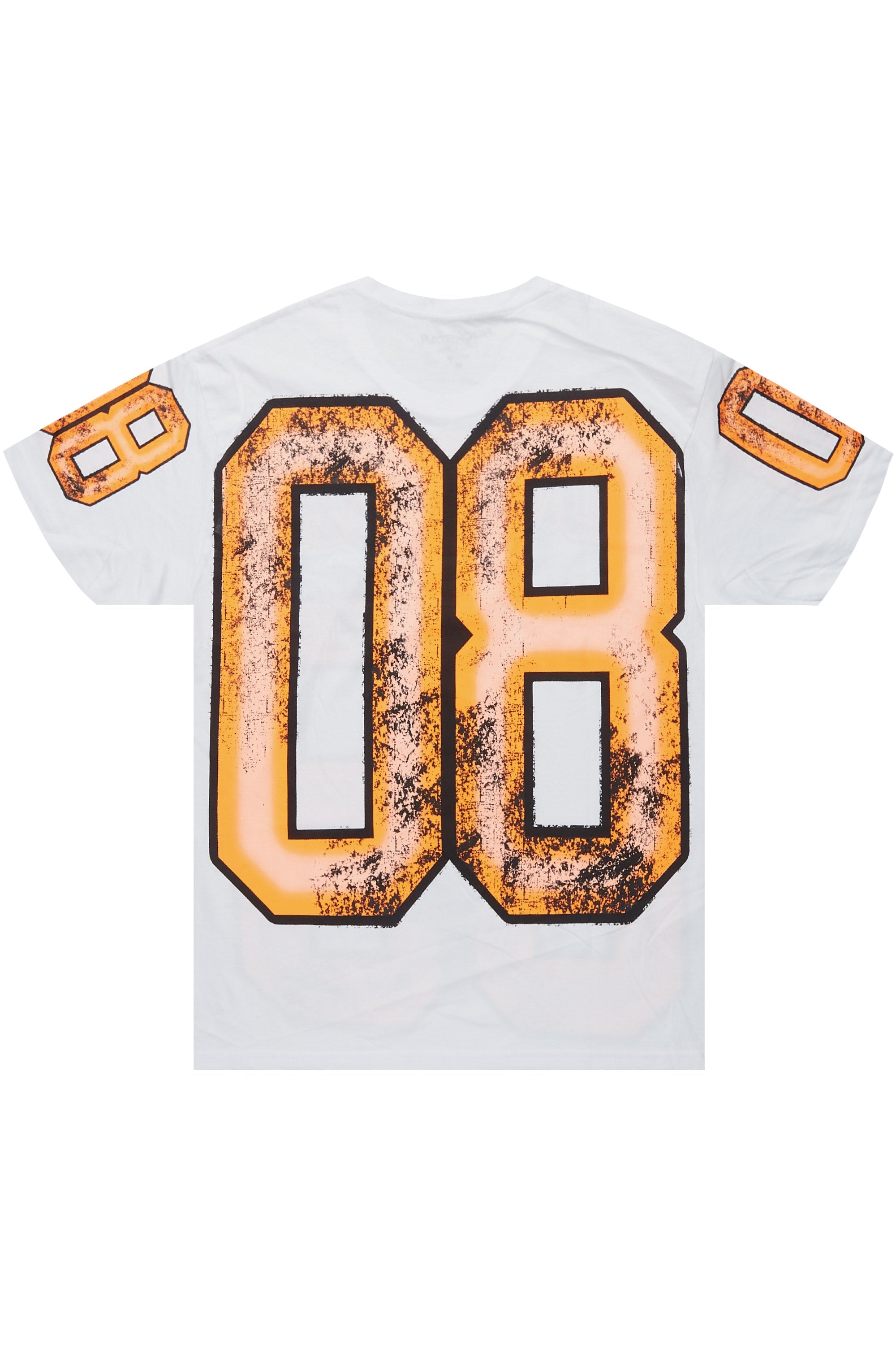 Fields White/Orange Oversized Graphic T-Shirt