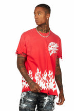 Bubble Red Oversized Graphic T-Shirt