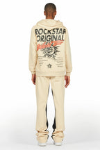 Yash Beige Hoodie Baggy Fit Pant Track Set