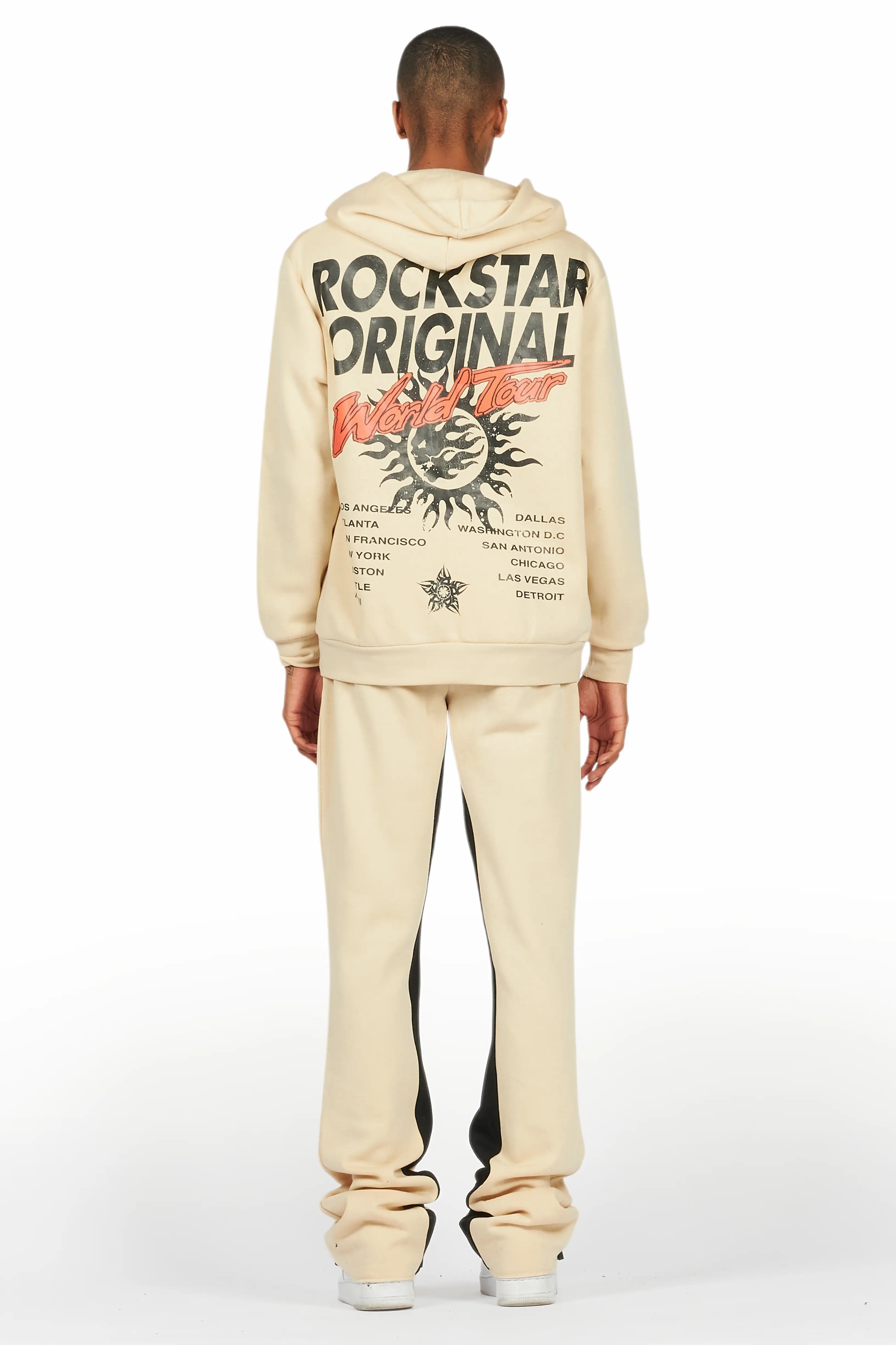 Yash Beige Hoodie Baggy Fit Pant Track Set