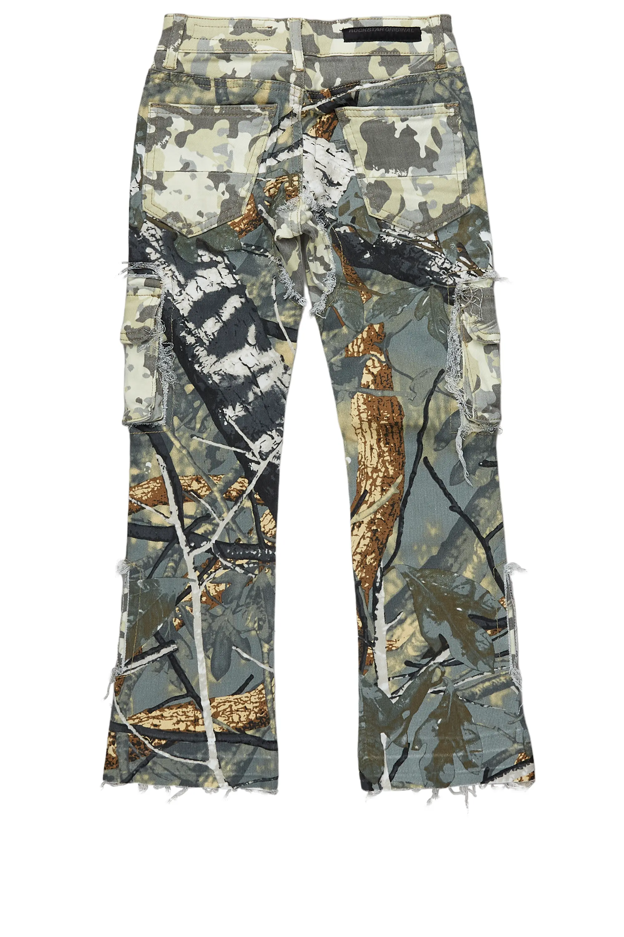 Boys Ofra Tree Camo Stacked Flare Cargo Jean