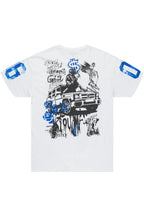 Kammile White/Blue Oversized T-Shirt