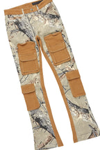 Boys Semaj Vintage Beige Hoodie/Stacked Flare Jean Set