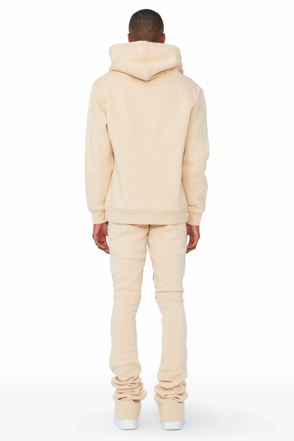 Raffer Beige/White Hoodie/Super Stacked Flare Pant Set