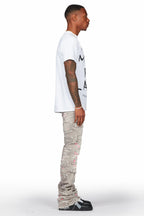 Macon Grey Painter Super Stacked Flare Jean