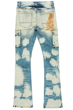 Edsel Light Blue Stacked Flare Cargo Jean