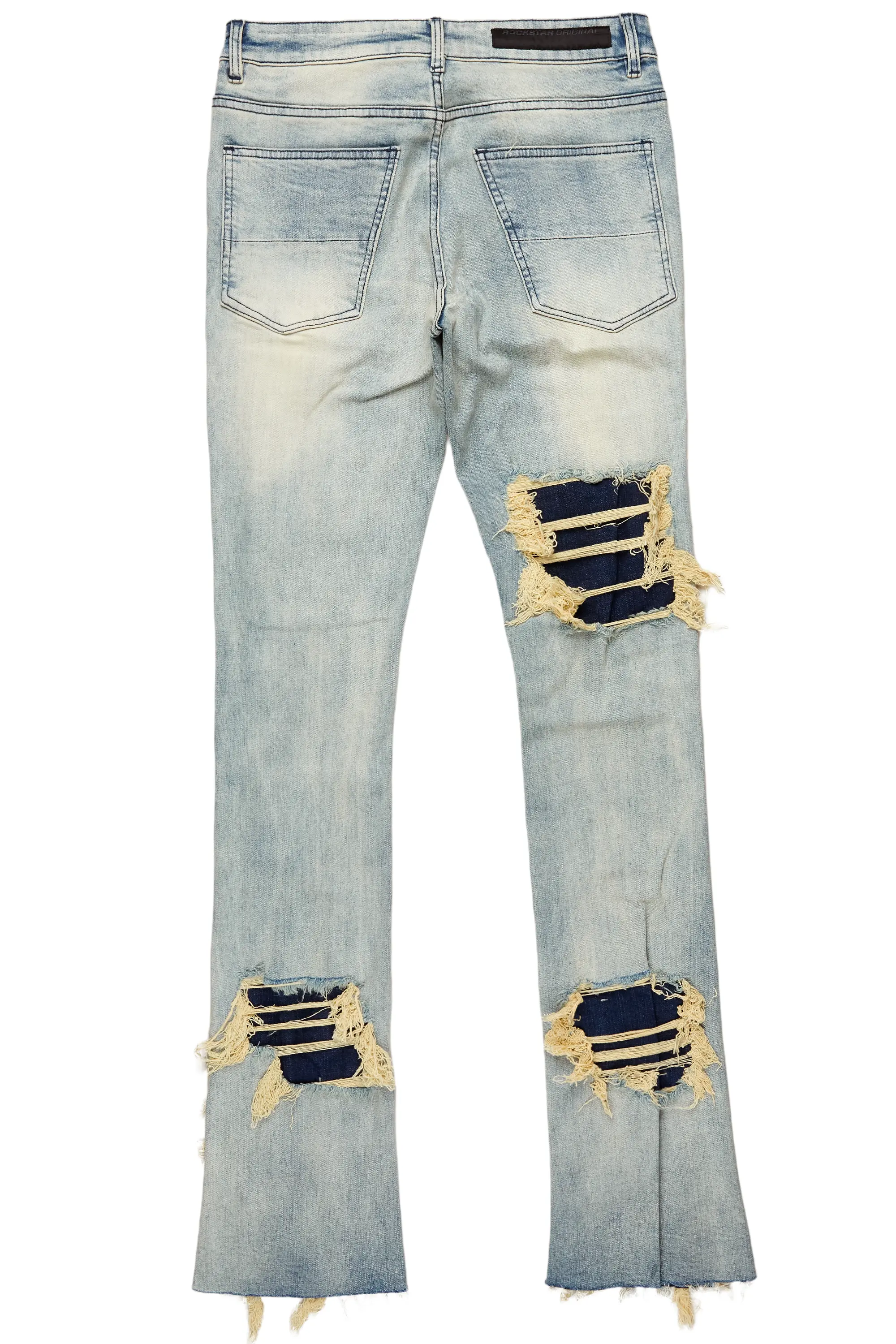 Fateh Light Blue Stacked Flare Jean