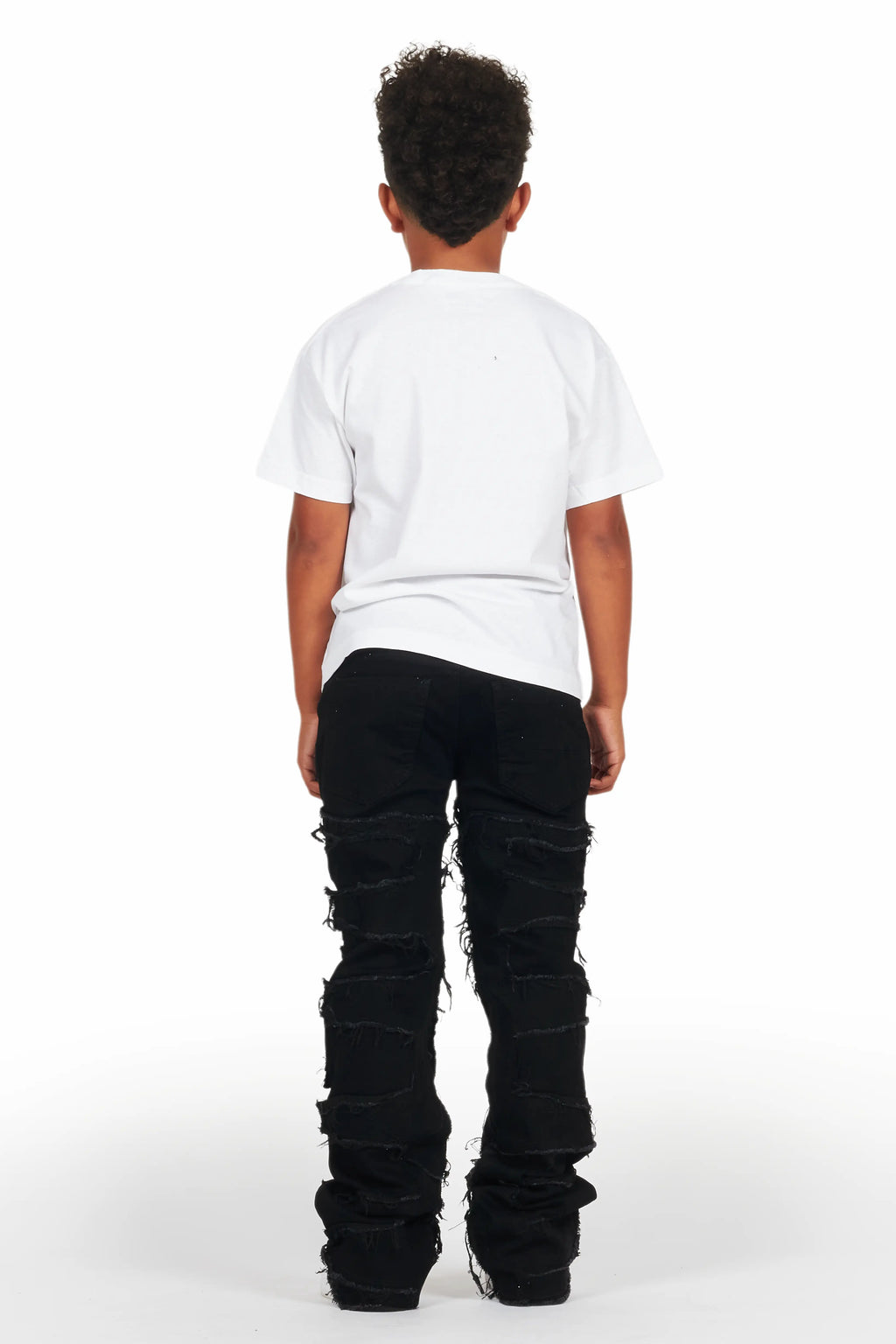 Boys White Loic T-Shirt/Stacked Flare Jean Set