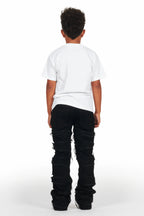Boys White Loic T-Shirt/Stacked Flare Jean Set