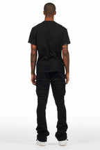 Emilio Black T-Shirt/Stacked Flare Track Set