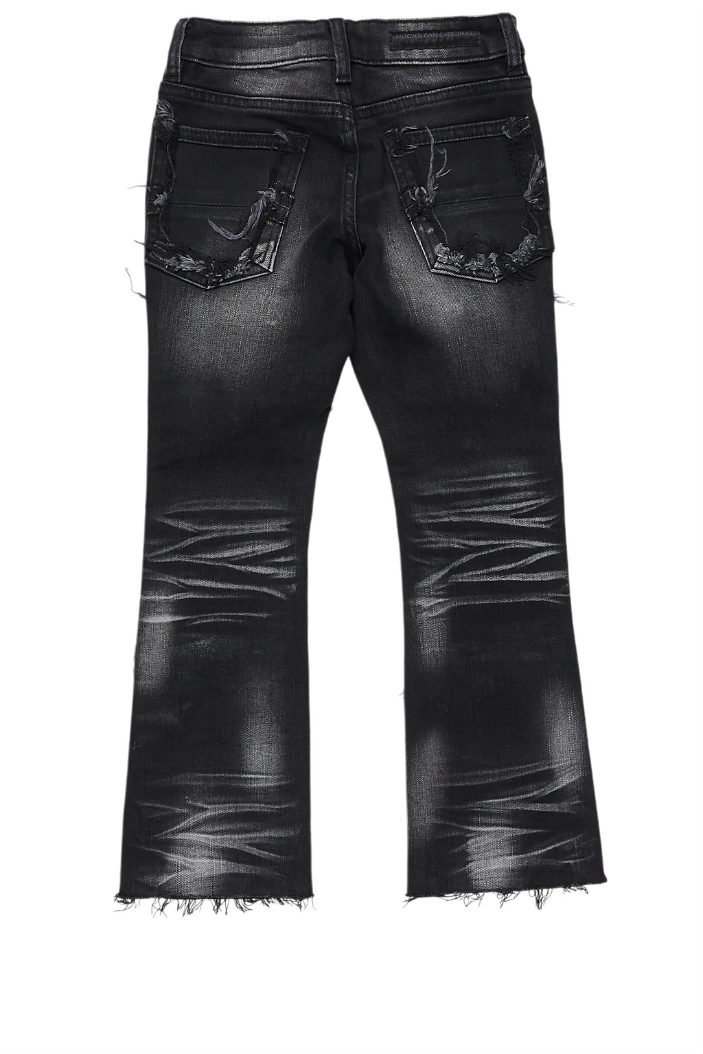 Boys Petrus Black Stacked Flare Jean