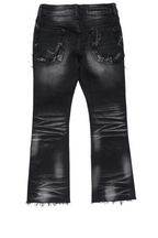 Boys Petrus Black Stacked Flare Jean