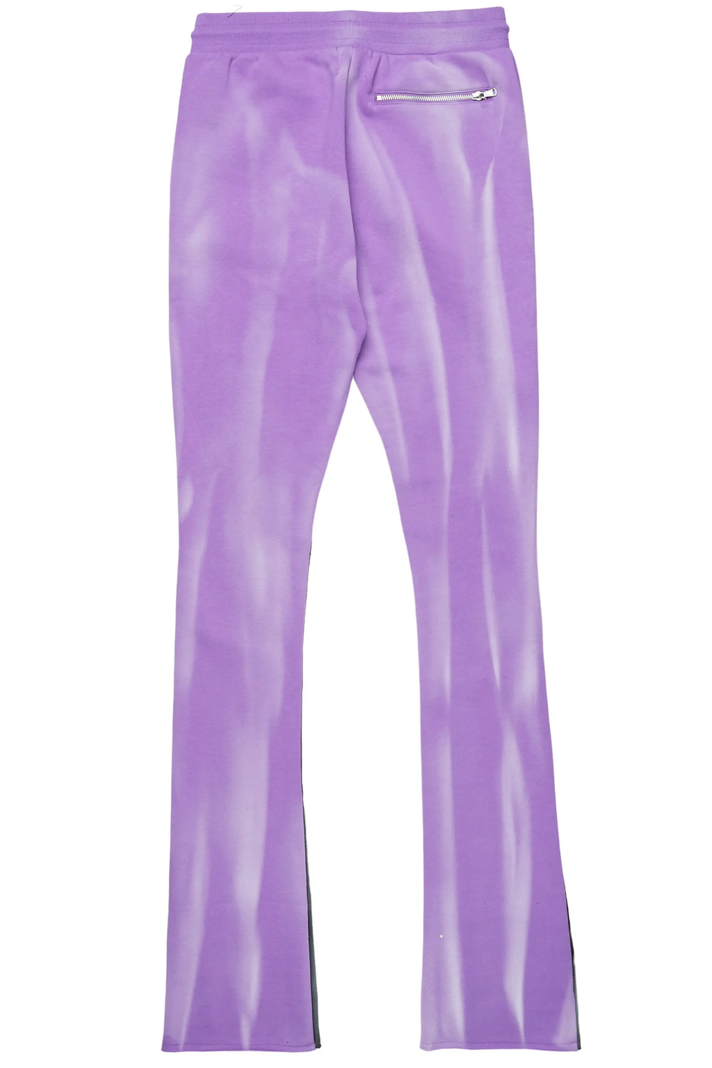Firoz Purple Graphic Stacked Flare Pant