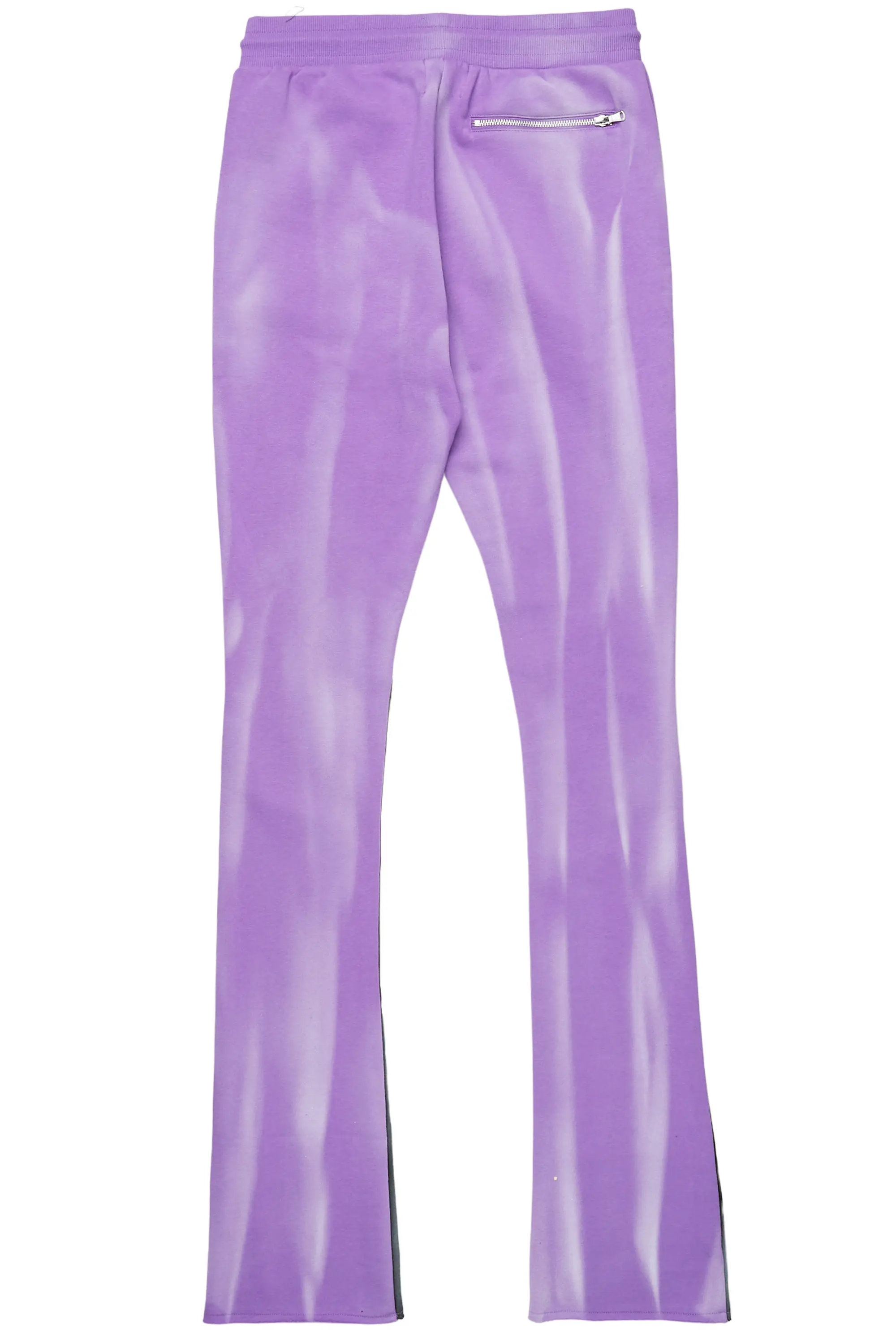 Firoz Purple Graphic Stacked Flare Pant