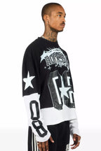 Allstar Vintage Black/White Boxy Crop Double Layer Tee