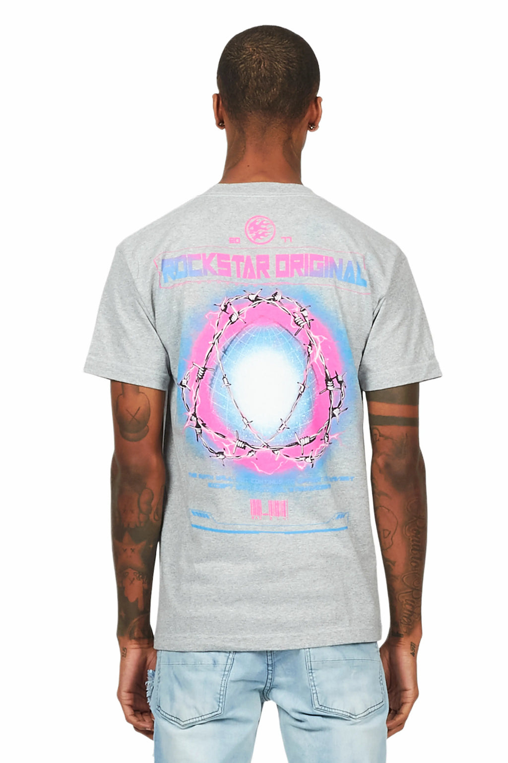 Digital Heather Grey Graphic T-Shirt