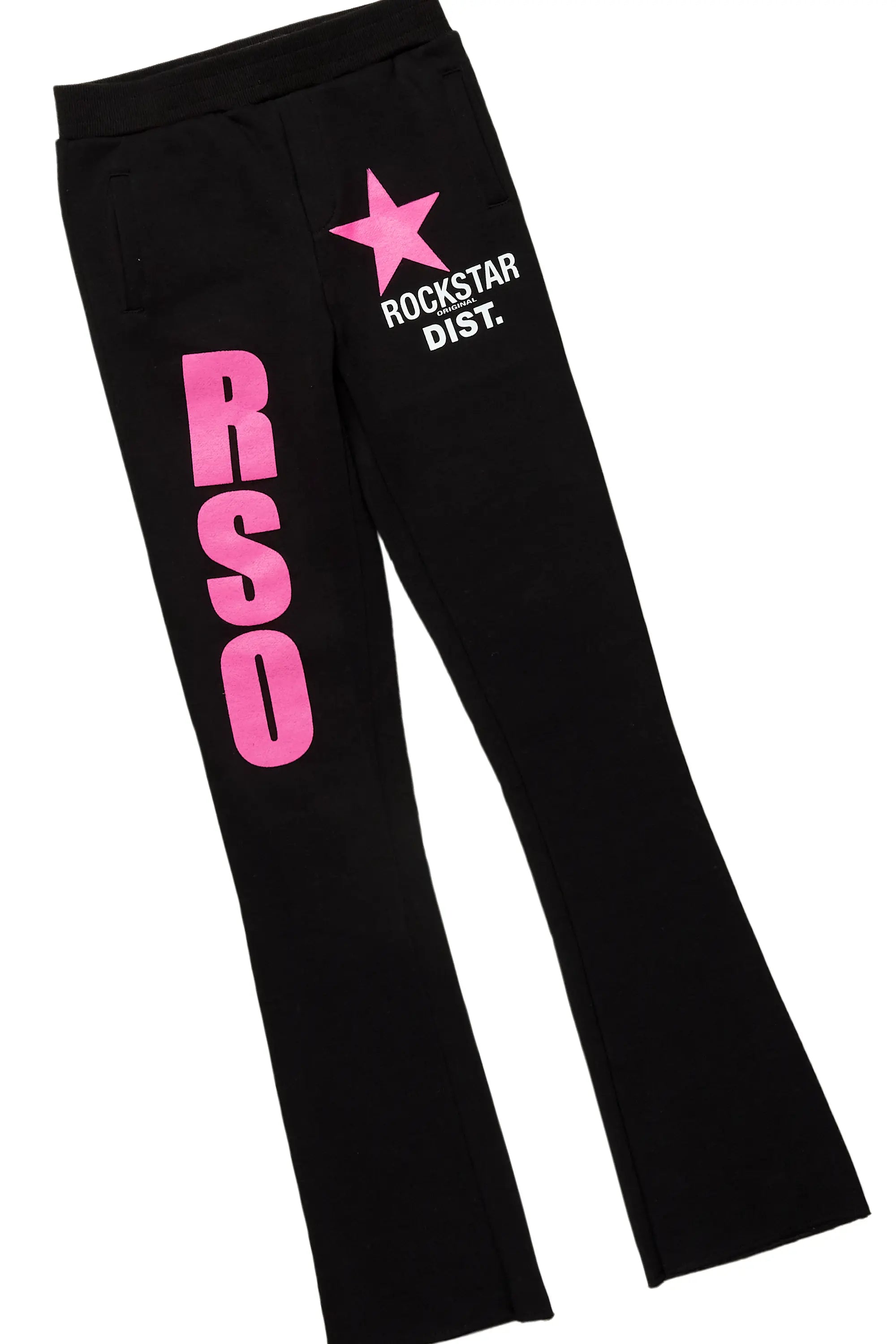 Girls Mia Black T-Shirt Super Stacked Set