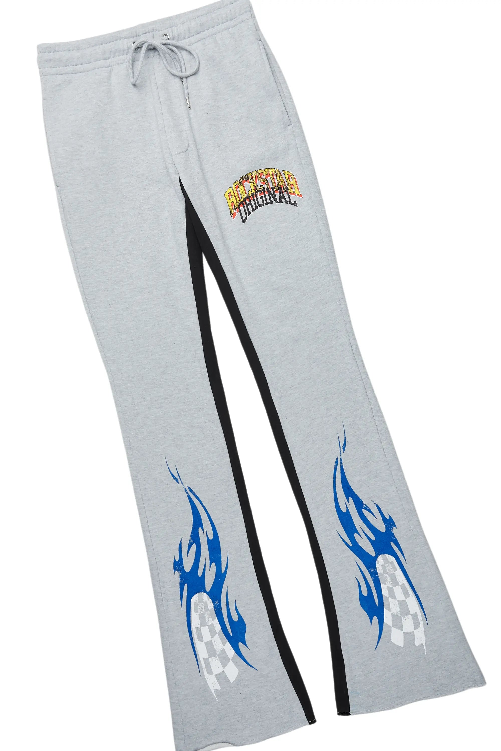 Colorful Race Heather Grey Hoodie/Baggy Track Pant Set