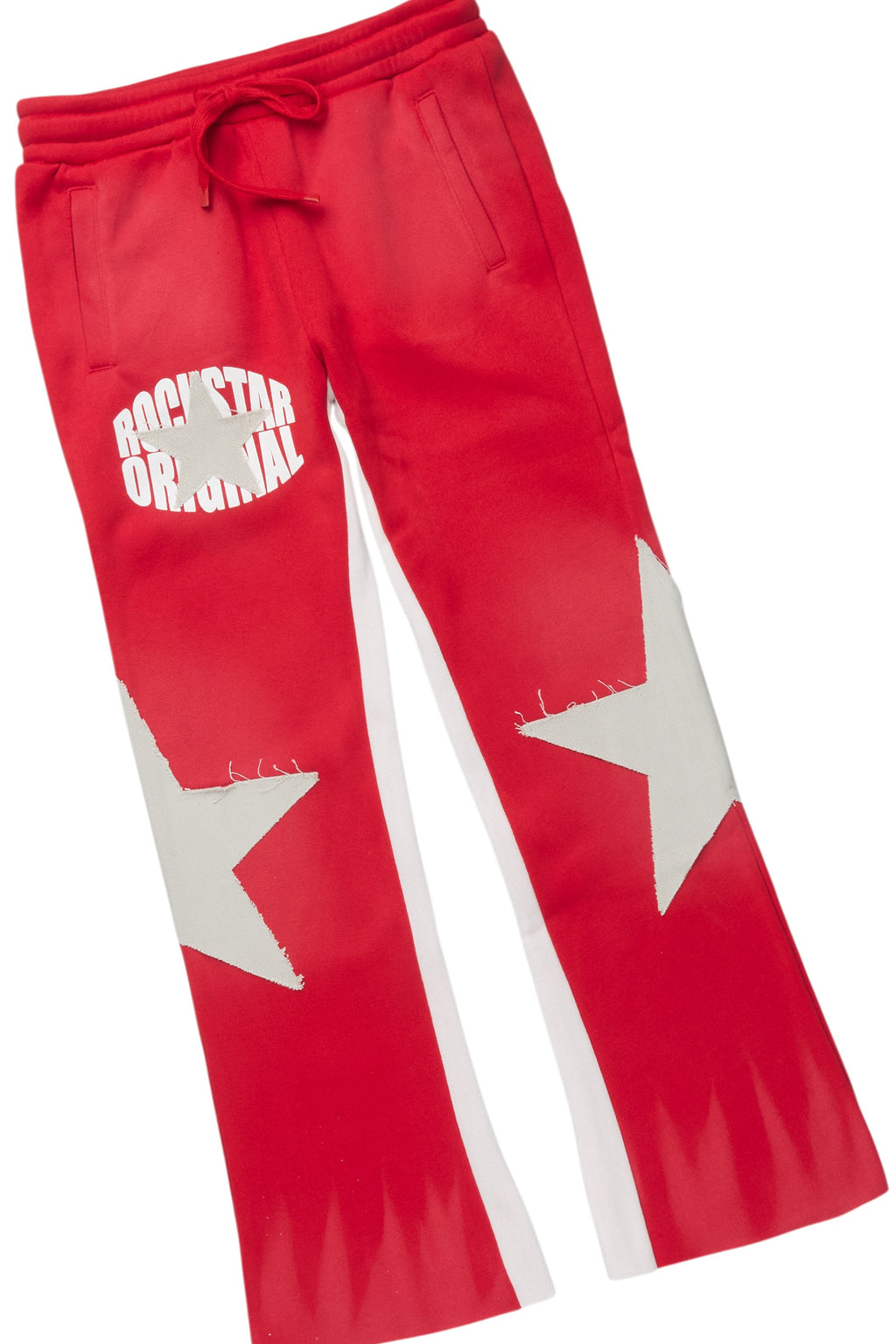 Boys States Red/Heather Grey Stacked Hoodie Track Set