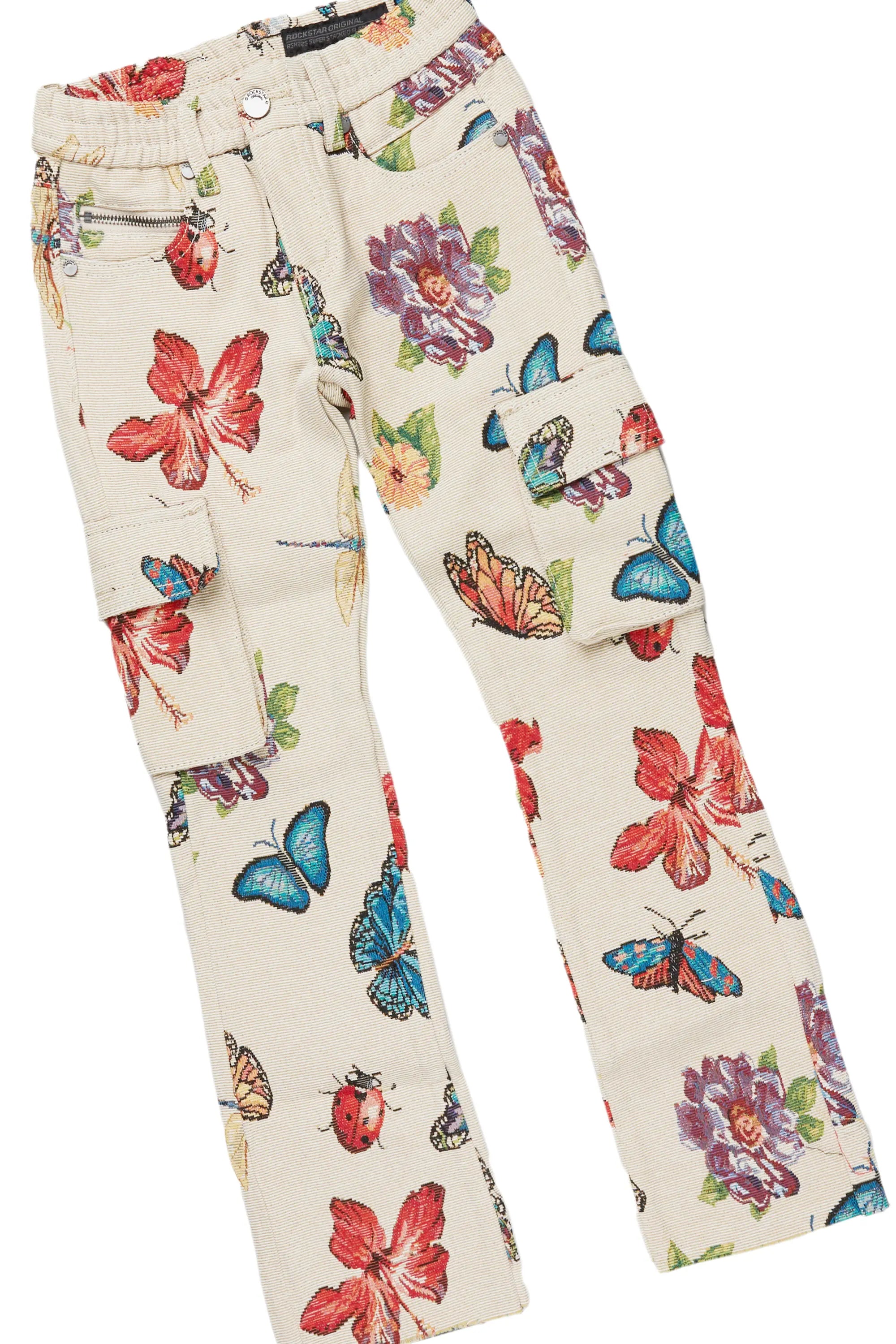 Girls Maeve Royal Blue Hoodie/Stacked Flare Jean Set